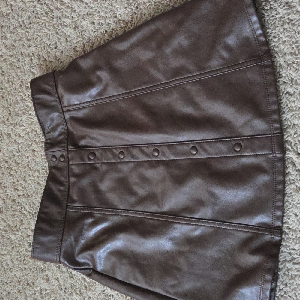 Abercrombie Brown Leather Skirt